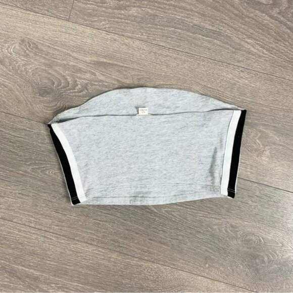 Garage Women’s Bandeau Cropped Top Strapless Grey Side stripes Size Small - Picture 6 of 6